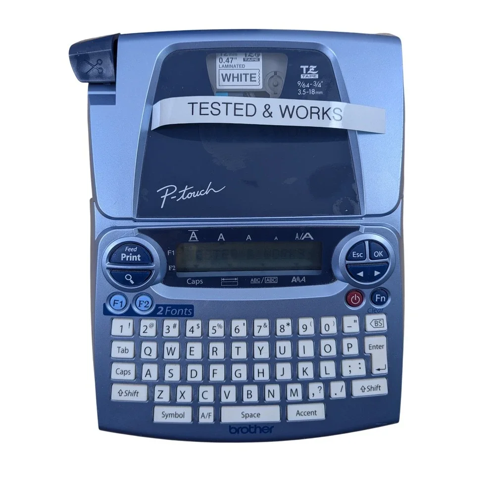 Brother Label Maker Blue PT-1880 P-Touch Electronic Labeling System No Cord Used
